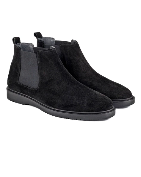 Anzer Siyah Hakiki Süet Deri Erkek Bot - 2