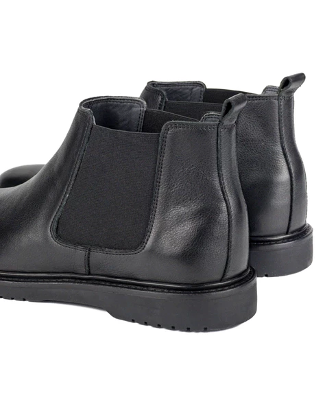 Anzer Siyah Hakiki Deri Erkek Bot - Resim 5