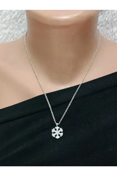 Kar Tanesi Zirkon Taşlı Kolye - 2