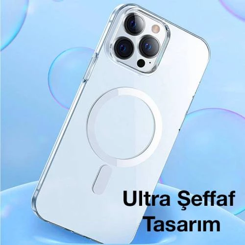 Baseus Ultra Şeffaf İphone 13 Pro Max Magsafe Kılıf Ve İphone 13Pro Max Ekran Koruyucu Güçlü Magsafe - 4