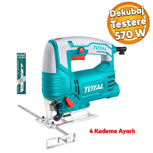 Dekupaj Testere Makinesi Hobi Total 570 W 4 Kademeli Kömürlü 800 3000 Rpm Devir Ayarlı Testere