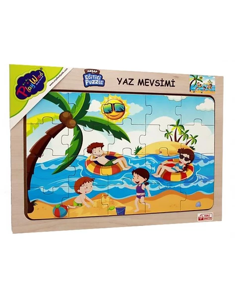 Playwood Ahşap Eğitici Puzzle Yaz Mevsimi ONY119 - 1