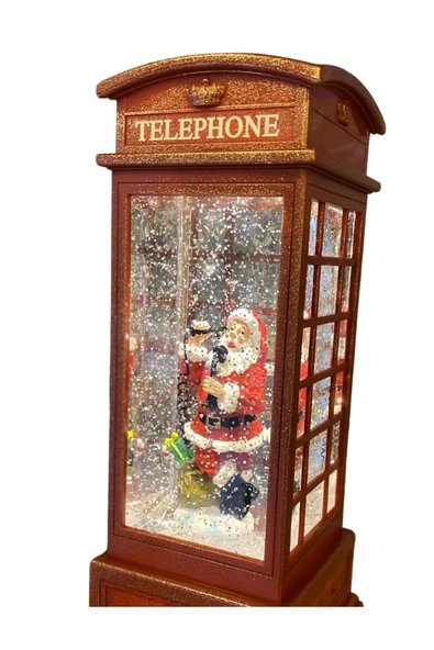 Kırmızı Telefon Kulübesi Tasarımlı Yılbaşı Kar Küresi - Resim 11