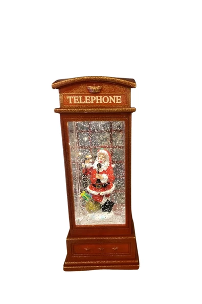 Kırmızı Telefon Kulübesi Tasarımlı Yılbaşı Kar Küresi - Resim 10