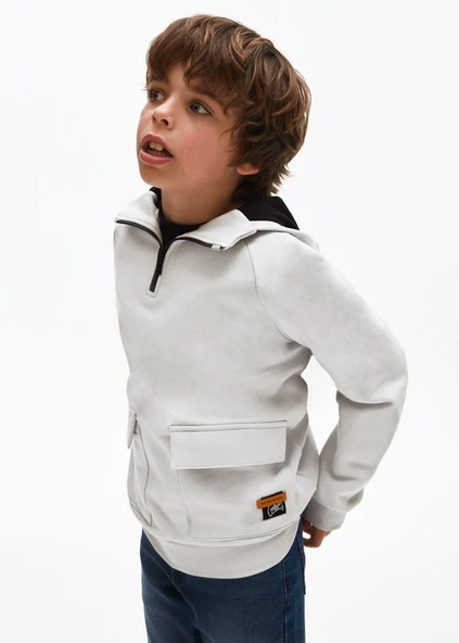 Mayoral Gri Çocuk Kapüşonlu Kazak - 2