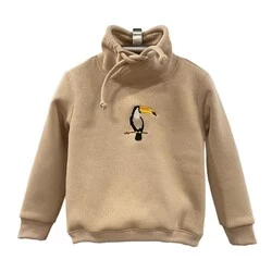 Karamela Bej Erkek Çocuk Dik Yakalı Sweatshirt