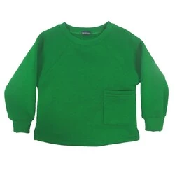 Karamela Yeşil Erkek Çocuk Kollu Cepli Sweatshirt