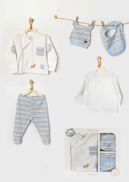 Andywawa Mavi Erkek Bebek 5 Li Hastane Çıkışı - 2