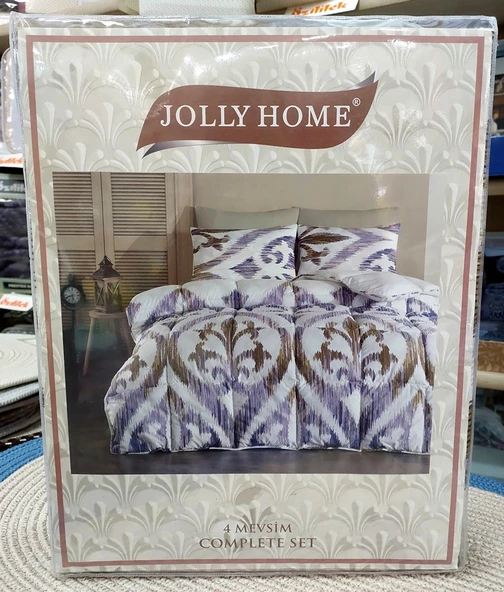 Jolly Home 4 Mevsim Çift Kişilik Kapitoneli Nevresim Takımı-Arya Mavi - 3