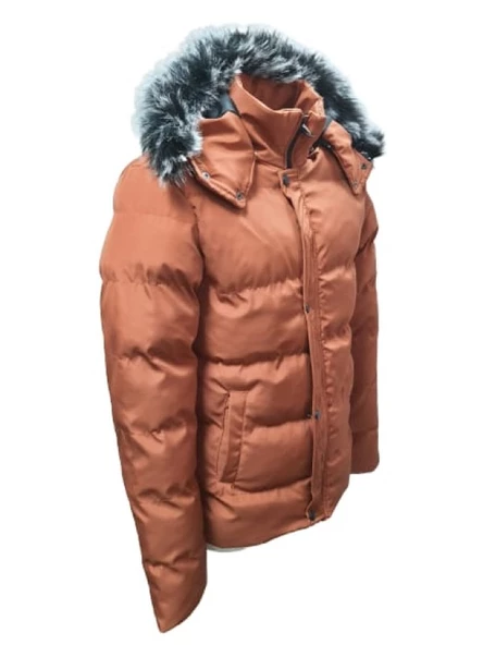 Zagmen Z01325 Erkek Kapüşonu Kürklü İçi Peluşlu Şişme Mont - 2