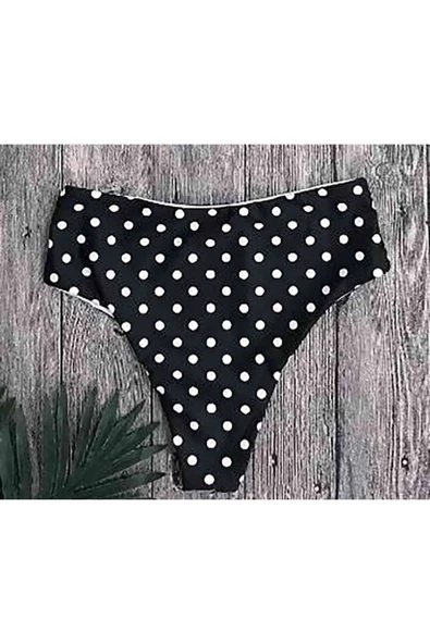 Siyah Beyaz Puantiyeli Bikini alt - 3