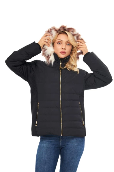 Kadın Spor Kapüşonlu Mont  M5301 BGL-ST03225 - Resim 9