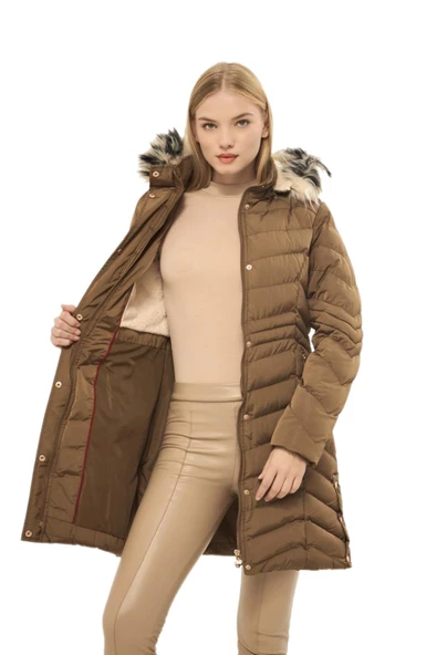 Kadın Büyük Beden Kapüşonlu Spor Mont M5302 BGL-ST03221 - Resim 7