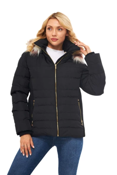 Kadın Spor Kapüşonlu Mont  M5301 BGL-ST03225 - Resim 5