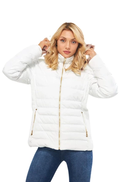 Kadın Spor Kapüşonlu Mont  M5301 BGL-ST03225 - Resim 4