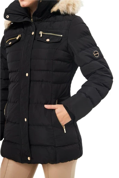 Kadın Büyük Beden Spor Kapüşonlu Mont  M5303 BGL-ST03228 - Resim 9