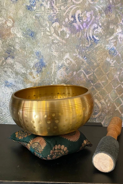 Pirinç Meditasyon Çanı Yoga Çanı Tibet Çanağı Singing Bowl 14 Cm - 11
