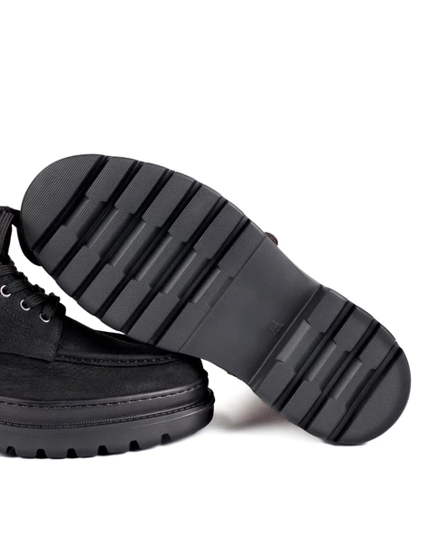 Aydos Siyah Hakiki Nubuk Deri Erkek Bot - 3