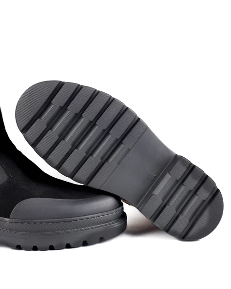 Honaz Siyah Hakiki Süet Siyah Deri Erkek Bot - Resim 3