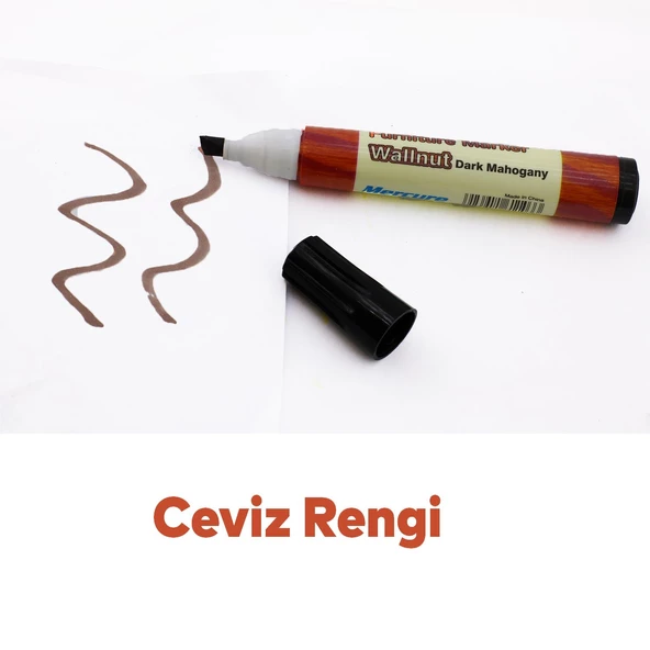 Mobilya Rötuş Kalemi Ahşap Masa Sehpa Dolap Kalemi Çizik Giderici Çatlak Kapatıcı Kahverengi Ceviz - 3