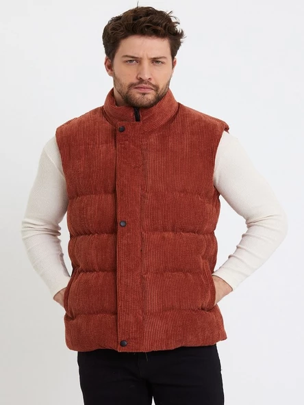 Zagmen Z01358 Erkek Oversize Çıtçıtlı Erkek Kadife Şişme Yelek - 18