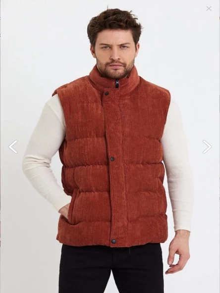 Zagmen Z01358 Erkek Oversize Çıtçıtlı Erkek Kadife Şişme Yelek - 14