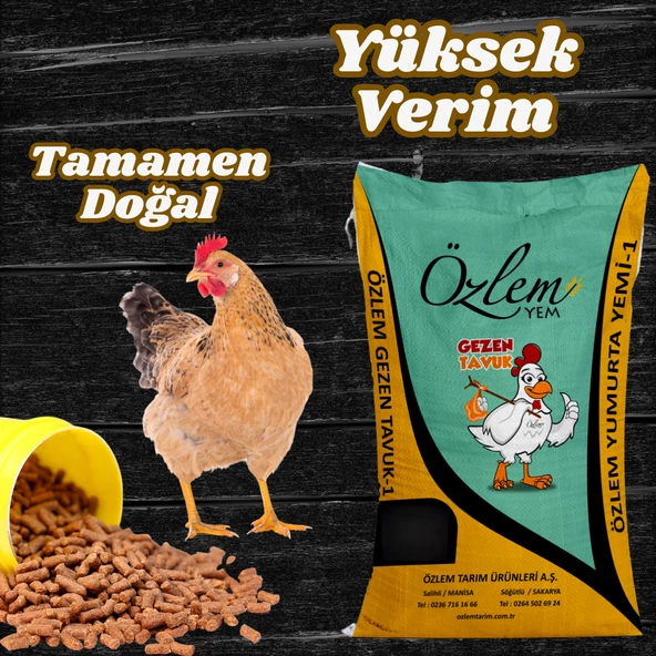 Özlem Yem Yumurtalık Tavuk Yemi - Gezen Tavuk Yemi 25 kg