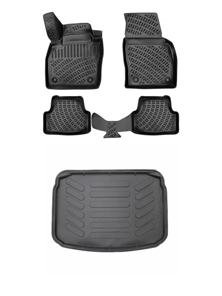 Skoda Fabia 2021 Sonrası 3D Havuzlu Paspas ve Bagaj Havuzu Seti Bizymo ürün görseli 1