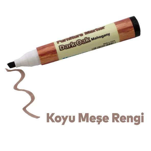Mobilya Rötuş Kalemi Ahşap Masa Sehpa Dolap Kalemi Çizik Giderici Çatlak Kapatıcı Koyu Meşe - 4