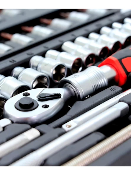 ROWERMAX 59 Parça 46 Mini Lokma Otomatik Cırcırlı 14 12 Parça Kombine Anahtar Lokma Takımı - 2