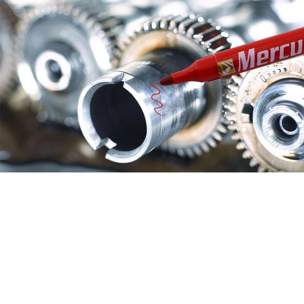 Kalıcı İşaretleyici Mercure Kırmızı Kalem Metal Plastik Cam Ahşap Yüzey Suya Dayanıklı Akrilik Uç - 2