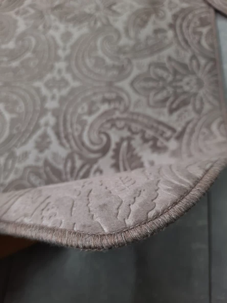 Bonny Home 3’lü Kapuçino UltraSoft Desenli Klozet Takımı Banyo Halısı Paspas Seti - 3