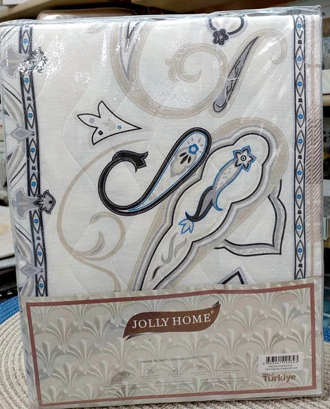 Jolly Home 4 Mevsim Tek Kişilik Kapitoneli Nevresim Takımı-Melina Taş Kahve - 3