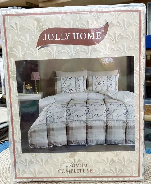 Jolly Home 4 Mevsim Tek Kişilik Kapitoneli Nevresim Takımı-Melina Taş Kahve - 2