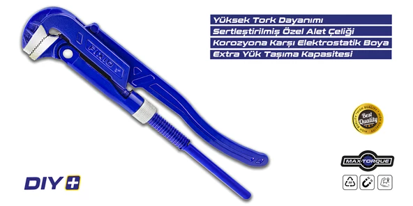 Fixio FB1000 1"/320mm 90° Maşalı Boru Anahtarı - 2