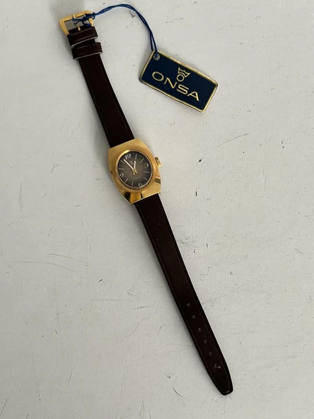 Onsa Deri Kordon Vintage Kadın Kol Saati D-066 (Kutusuz) - Resim 4