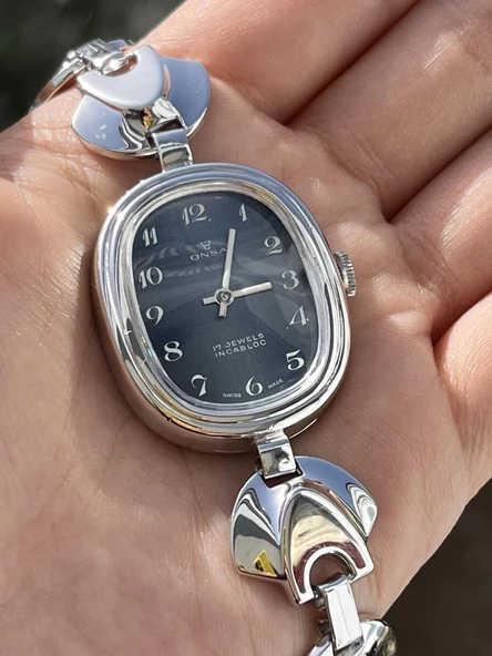 Onsa Çelik Kordon Vintage Kadın Kol Saati D-058 (Kutusuz) - Resim 9