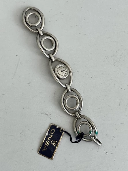 Onsa Çelik Kordon Vintage Kadın Kol Saati D-060 (Kutusuz) - Resim 6