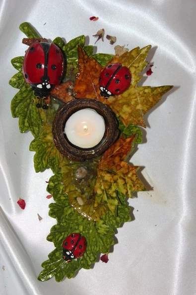 Uğurböceği Yaprak Mumluk - 9