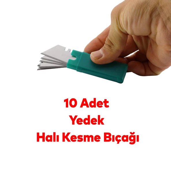 Ölçü Ve Maket Bıçağı Seti Şerit Metre Halı Kesme Maket Bıçağı Yedek Bıçak 10'lu Total TOS23037E - Resim 6