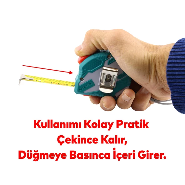 Ölçü Ve Maket Bıçağı Seti Şerit Metre Halı Kesme Maket Bıçağı Yedek Bıçak 10'lu Total TOS23037E - Resim 2