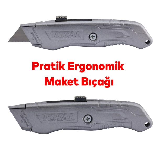 Ölçü Ve Maket Bıçağı Seti Şerit Metre Halı Kesme Maket Bıçağı Yedek Bıçak 10'lu Total TOS23037E - Resim 8
