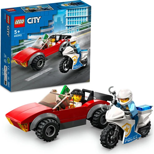 LEGO City 60392 Polis Motosikleti Araba Takibi (59 Parça)