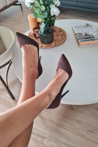001 200 Topukla Kadın 10 cm Topuklu Klasik Sivri Burun Stiletto - 6