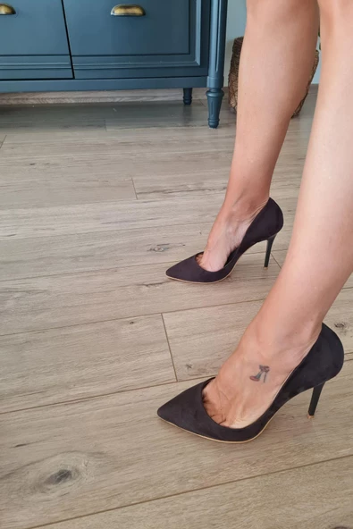 001 200 Topukla Kadın 10 cm Topuklu Klasik Sivri Burun Stiletto