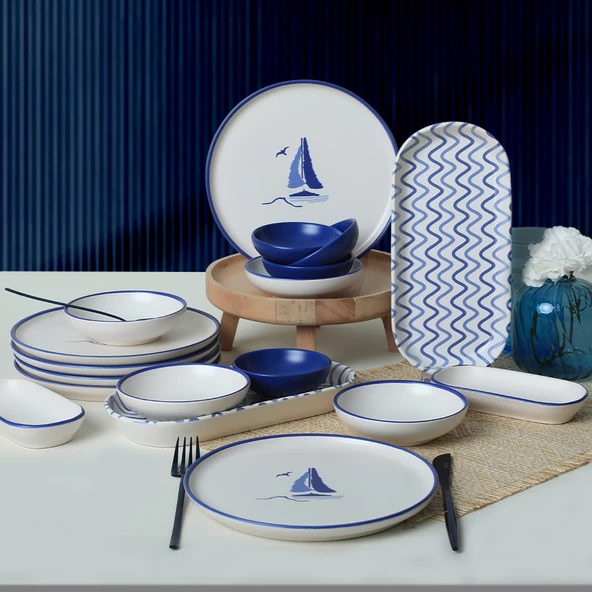 Keramika Keraart Ocean Kahvaltı Takımı 18 Parça 6 Kişilik 18066-21332-53