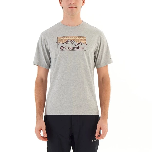 Columbia CSC Checkered Range Erkek Kisa Kollu T-Shirt Gri CS0340-044