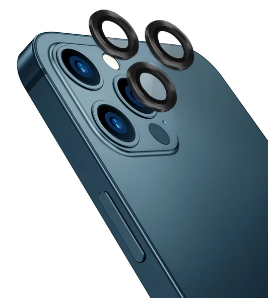 Vendas iPhone 12 Pro Max Uyumlu Eagle Serisi Telefonla Uyumlu Renk Tasarımlı Safir Cam Kamera Lens Koruyucu - 2