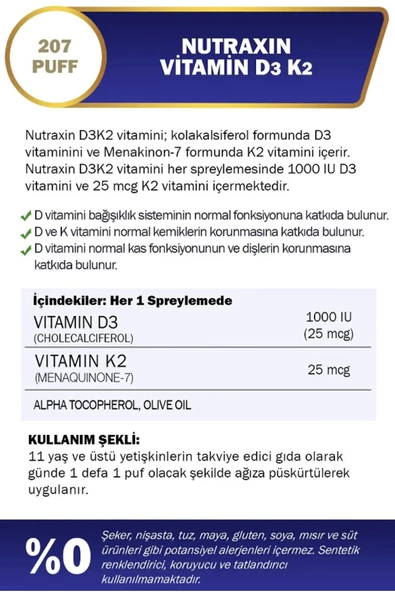 Nutraxin Vitamin D3K2 Sprey 30 ml - 3