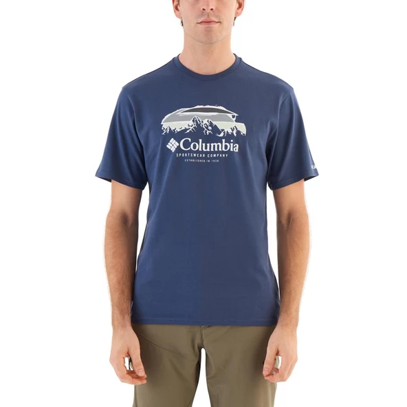Columbia CSC Hikers Haven Erkek Kisa Kollu T-Shirt Mavi CS0336-480